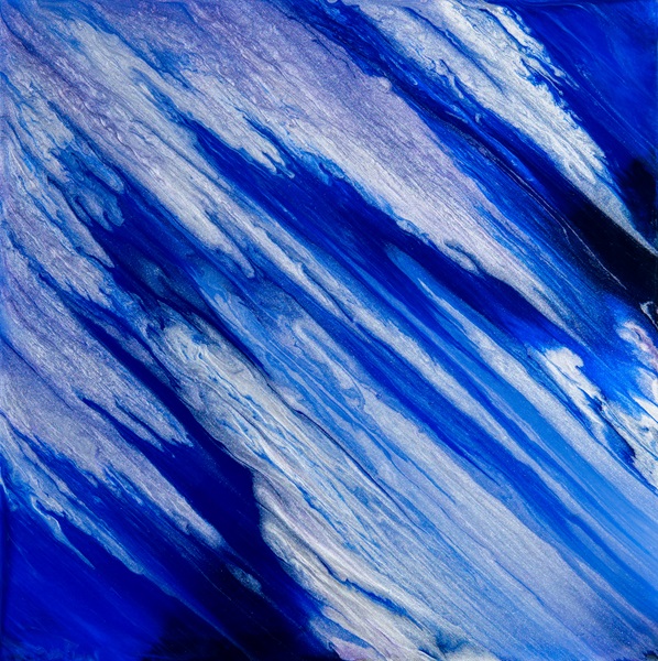 Blue Streak Fluid Art Painting