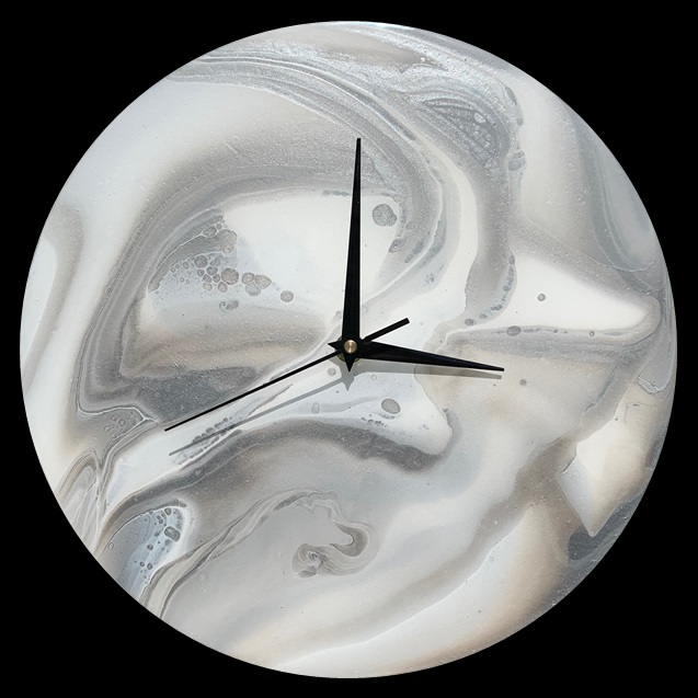 Understated Elegance Fluid Art Clock
